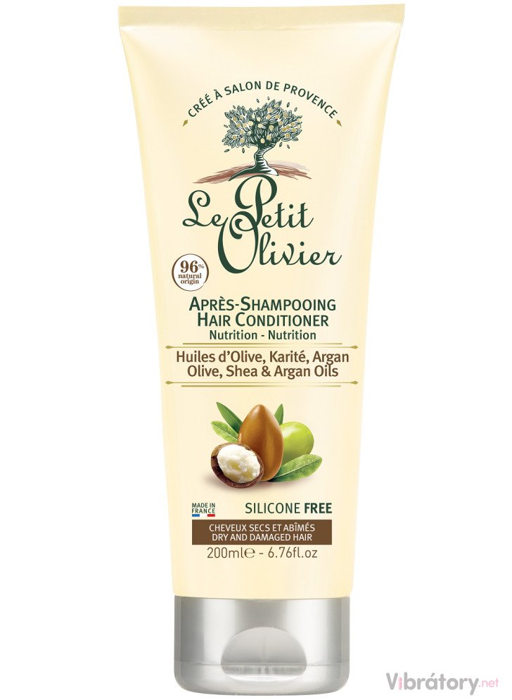 Levně Vyživující kondicionér pro suché a poškozené vlasy Le Petit Olivier – olivový, bambucký a arganový olej, 200 ml