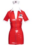 Lakovaný kostým Zdravotní sestra – červené šaty a čepeček