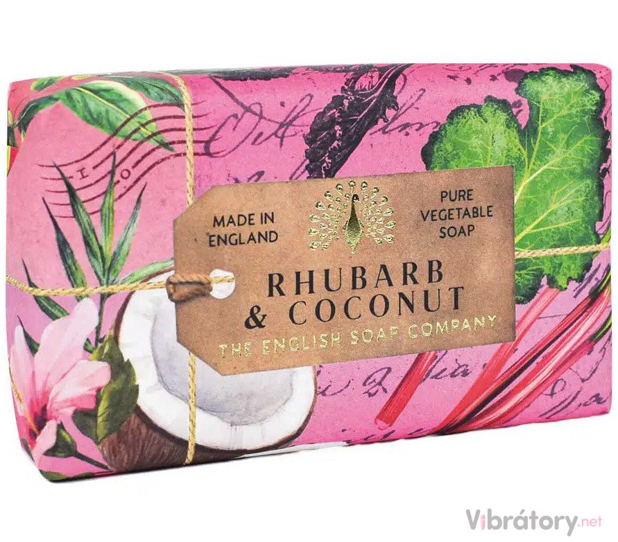 Levně Luxusní tuhé mýdlo English Soap Company Rhubarb & Coconut – rebarbora a kokos, 190 g
