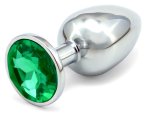 Anální kolík se šperkem, tmavě zelený