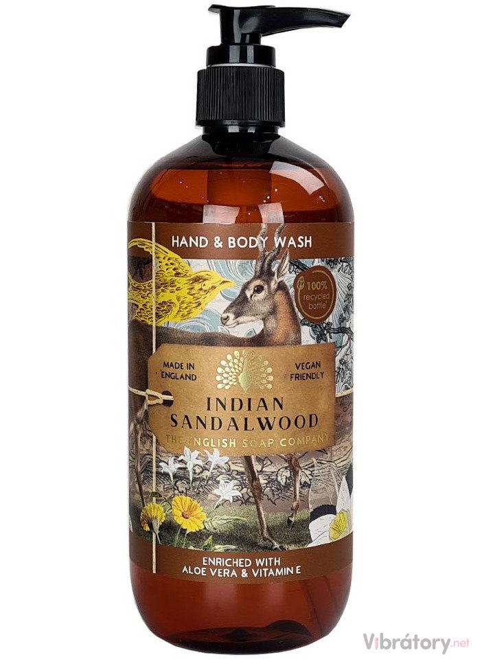 Mycí gel na ruce a tělo English Soap Company Indian Sandalwood – santalové dřevo, 500 ml