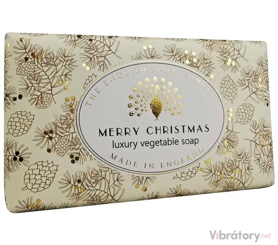 Levně Luxusní tuhé mýdlo English Soap Company Merry Christmas – břečťan a cesmína, 190 g