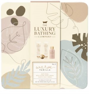 Sada kosmetiky v plechové krabičce The Luxury Bathing Company – vanilka a mandle, 4 ks – Kosmetické sady