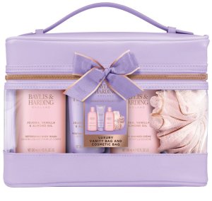 Sada kosmetiky s kosmetickým boxem Baylis & Harding – jojoba, vanilka a mandle, 4 ks – Kosmetické sady