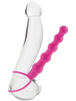 Kuličkový strap-on pro dvojitý průnik Love Rider, růžový – Připínací penisy