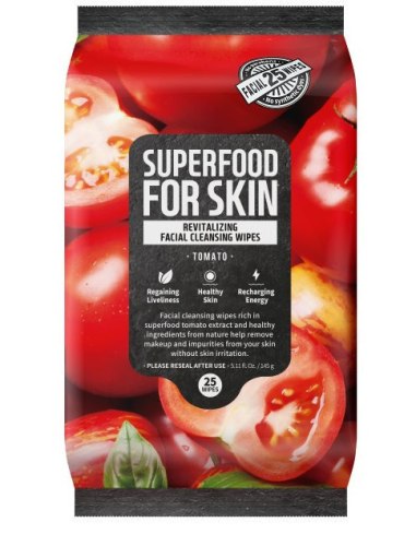 Čisticí ubrousky na obličej Superfood For Skin – rajče, 25 ks