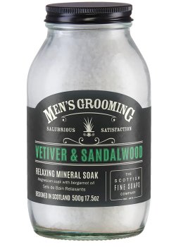 Pánská sůl do koupele Scottish Fine Soaps – vetiver a santalové dřevo – Pánská kosmetika
