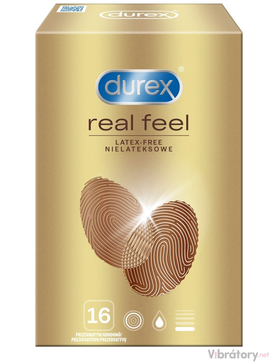Kondomy bez latexu Durex Real Feel, 16 ks