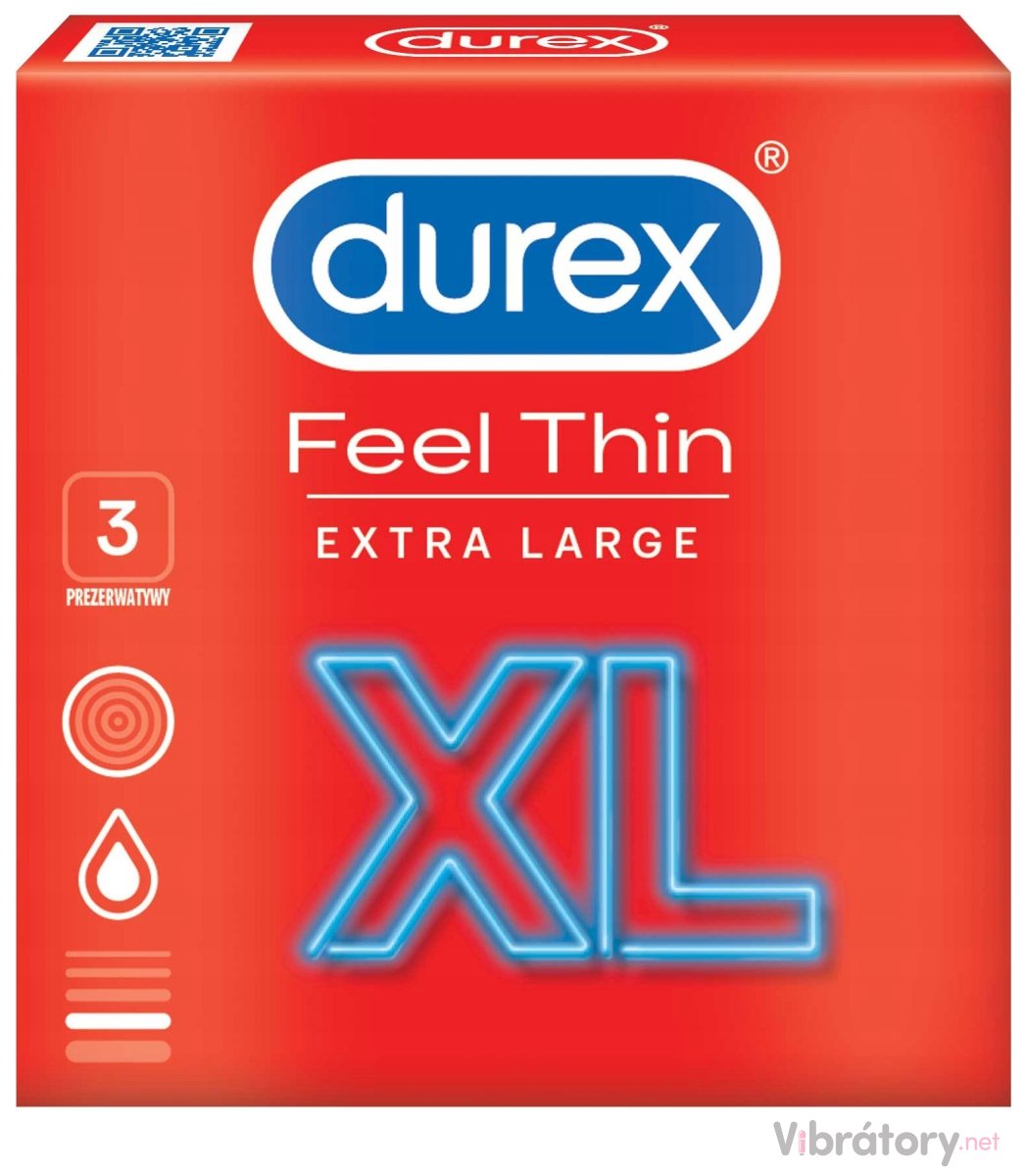 Levně Kondomy Durex Feel Thin XL, 3 ks