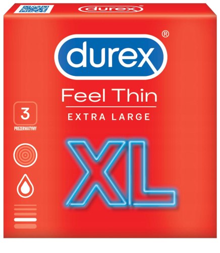 Kondomy Durex Feel Thin XL, 3 ks