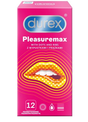 Kondomy s vroubky a výstupky: Kondomy Durex Pleasuremax, 12 ks