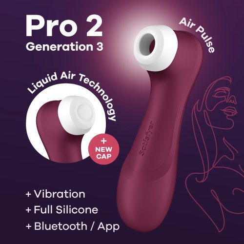 Pulzační a vibrační stimulátor klitorisu Satisfyer Pro 2 Generation 3 Wine Red