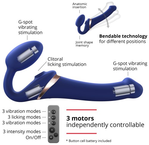 Tvarovatelný samodržící vibrační strapon s jazýčkem Strap-On-Me (velikost M)