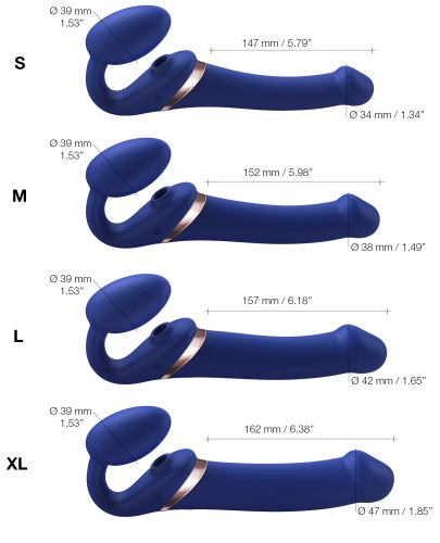 Tvarovatelný samodržící vibrační strapon s jazýčkem Strap-On-Me (velikost M)