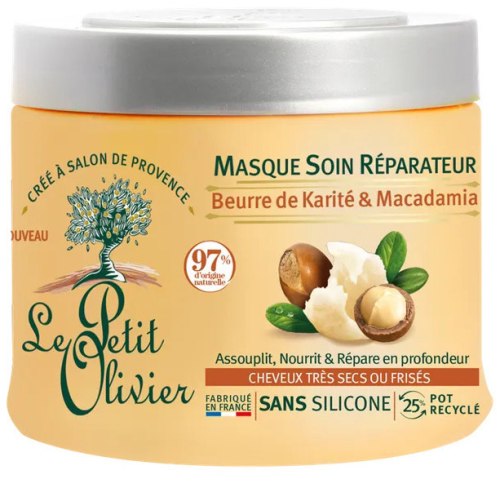 Obnovující maska na vlasy Le Petit Olivier – bambucké máslo a makadamový olej