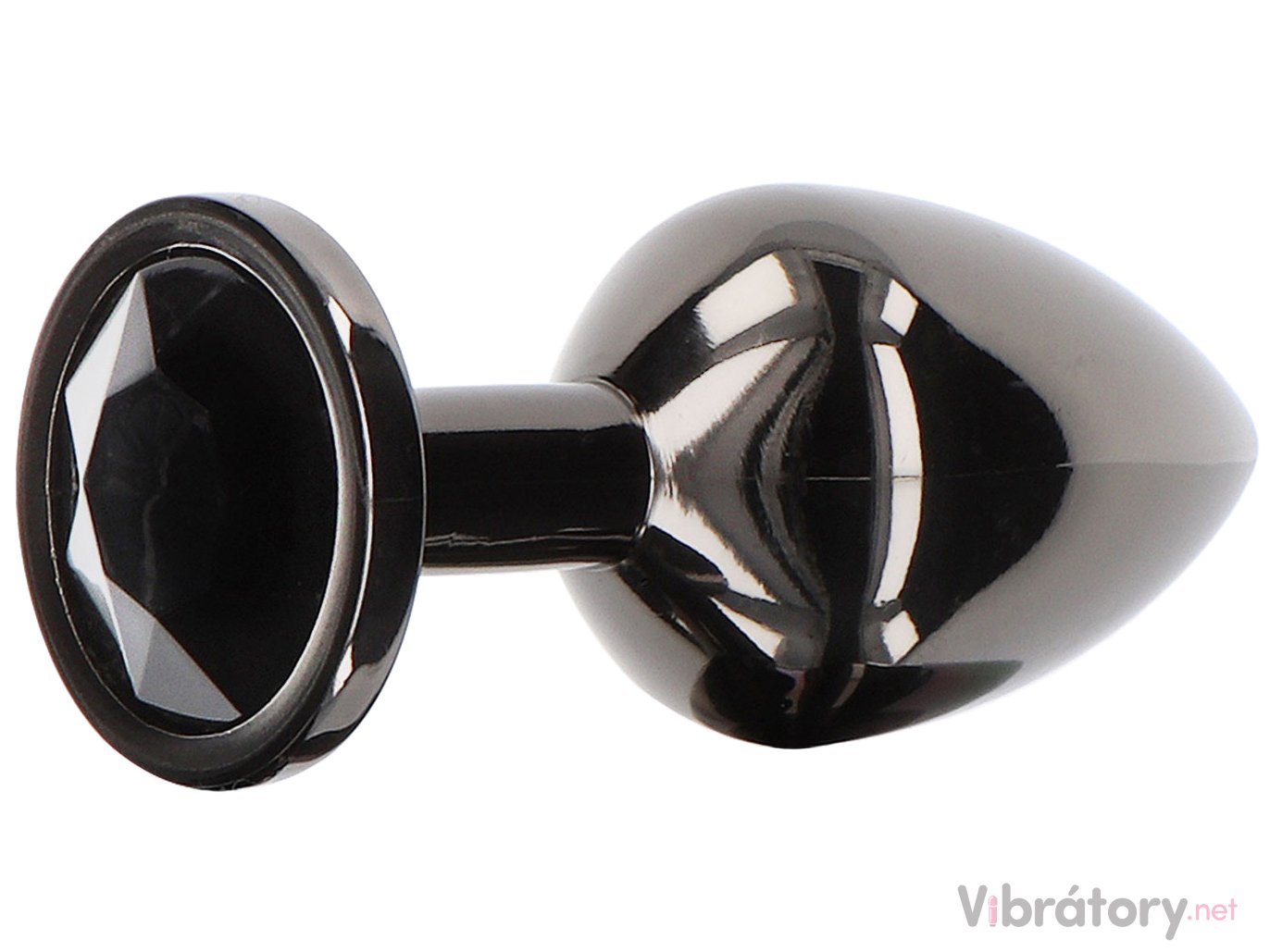Levně Taboom Luxusní anální kolík se šperkem Taboom Small, černý