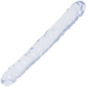 Oboustranné dildo Crystal Jellies 12", transparentní – Oboustranná a dvojitá dilda
