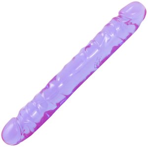 Oboustranné dildo Crystal Jellies 12", fialové – Oboustranná a dvojitá dilda