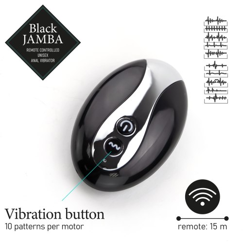 Hřejivý unisex vibrátor s dálkovým ovladačem Black Jamba