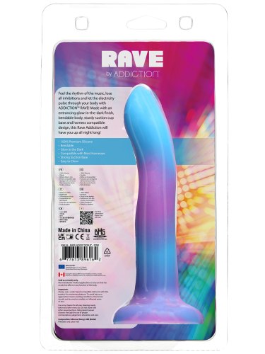 Světélkující tvarovatelné dildo s přísavkou RAVE 8"