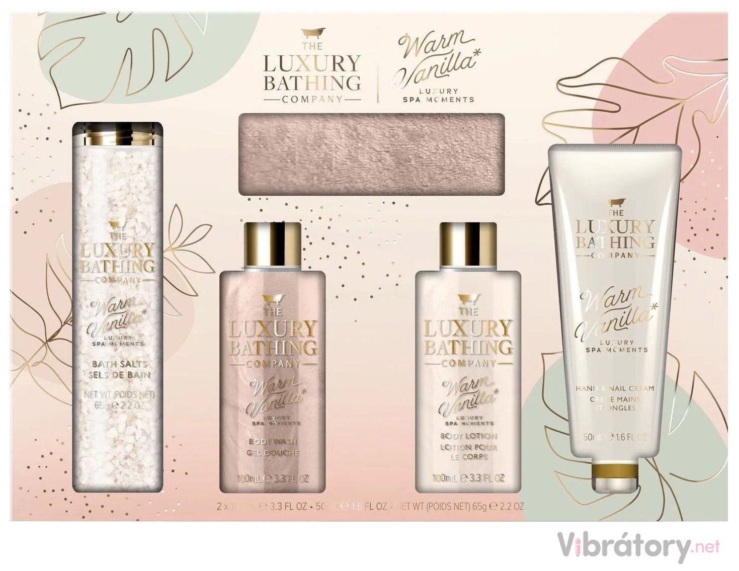 Kosmetická sada The Luxury Bathing Company Warm Vanilla – vanilka, 5 ks