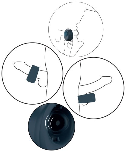 Pulzační a vibrační stimulátor penisu/varlat a erekční kroužek ZEPHYR