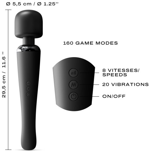 Masážní hlavice Megawand Black