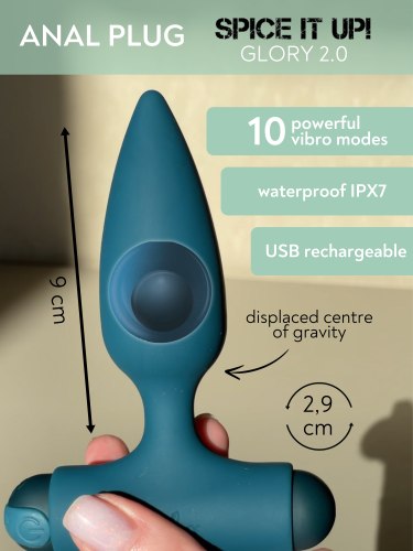 Vibrační anální kolík s vnitřní kuličkou Spice It Up! Glory 2.0