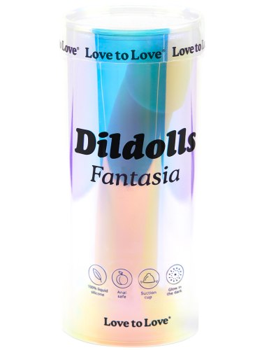 Světélkující silikonové dildo s přísavkou Dildolls Fantasia