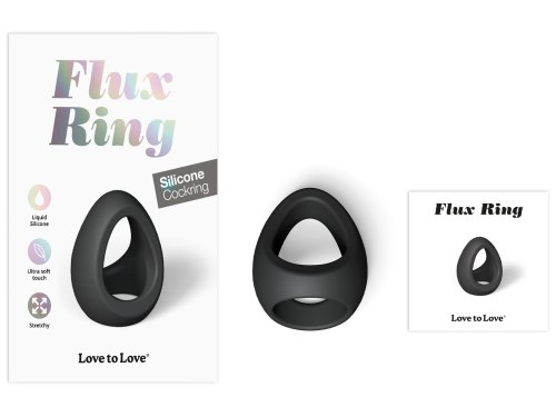 Silikonový postroj na penis a varlata Flux Ring Black
