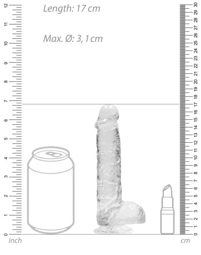 Realistické dildo s varlaty a přísavkou RealRock 6"