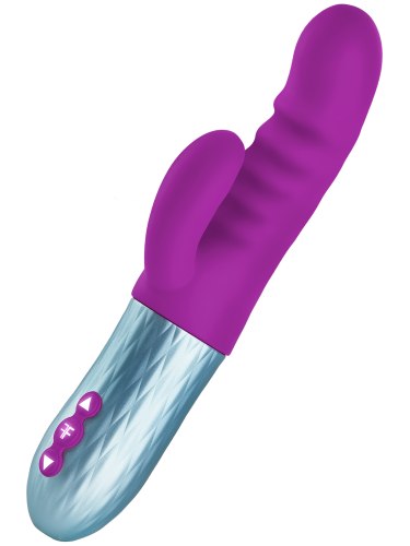 Přirážecí vibrátor s králíčkem Essenza Purple