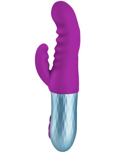 Přirážecí vibrátor s králíčkem Essenza Purple