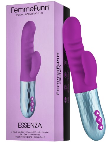 Přirážecí vibrátor s králíčkem Essenza Purple