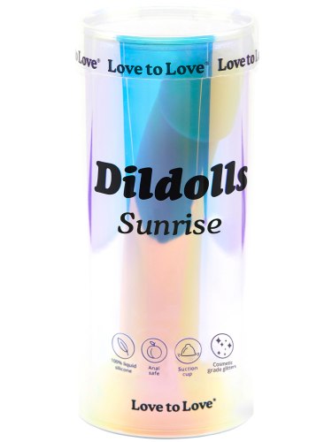 Silikonové dildo s přísavkou a třpytkami Dildolls Sunrise