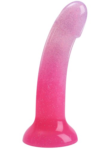 Silikonové dildo s přísavkou a třpytkami Dildolls Sunrise