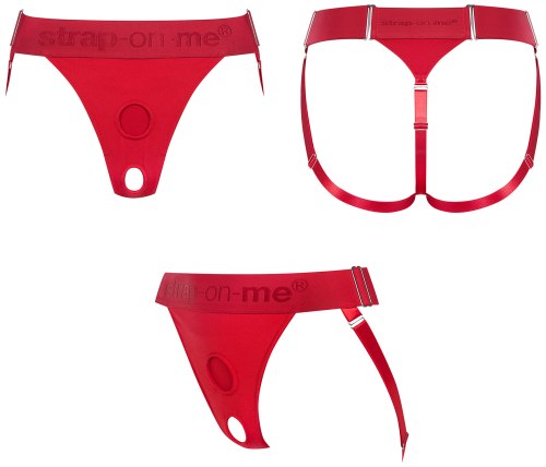 Strapon tanga se 2 O-kroužky Strap-On-Me Unique Red