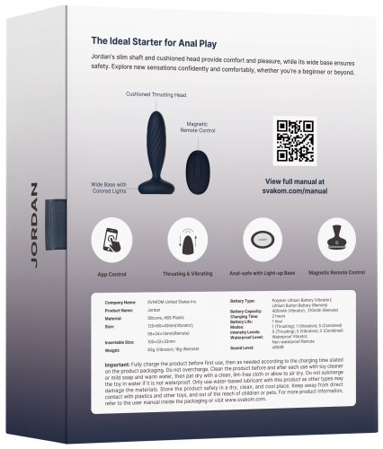 Přirážecí vibrační kolík Svakom Jordan Navy Blue