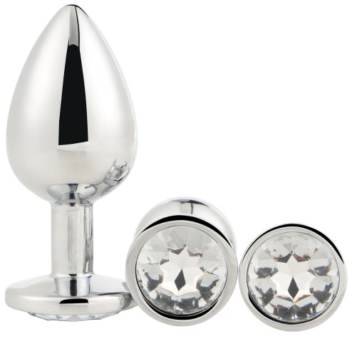 Sada análních kolíků se šperkem Silver Plug Set