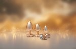 Sada análních kolíků se srdíčkem Pearl Gold Plug Set