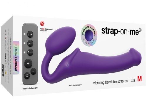 Tvarovatelný samodržící vibrační strapon Strap-On-Me Purple (velikost M)