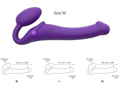 Tvarovatelný samodržící vibrační strapon Strap-On-Me Purple (velikost M)