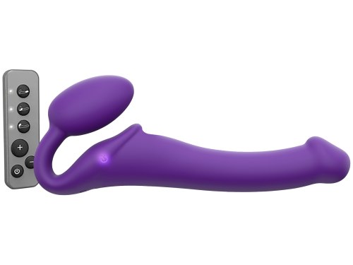 Tvarovatelný samodržící vibrační strapon Strap-On-Me Purple (velikost M)