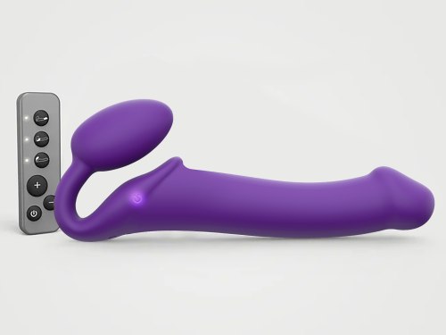 Tvarovatelný samodržící vibrační strapon Strap-On-Me Purple (velikost L)