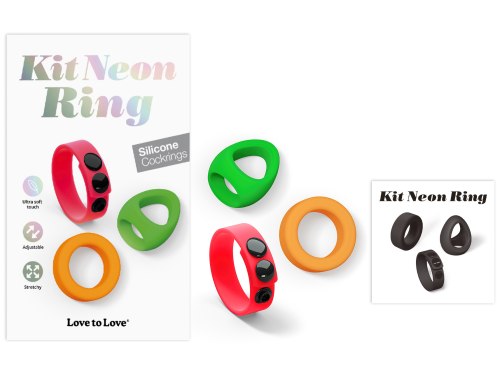 Sada erekčních kroužků Kit Neon Ring, 3 ks
