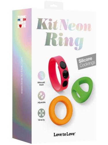 Sada erekčních kroužků Kit Neon Ring, 3 ks