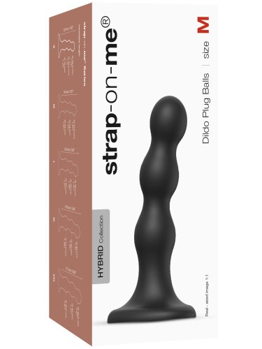 Dildo/anální kuličky s přísavkou Dildo Plug Balls (velikost M)