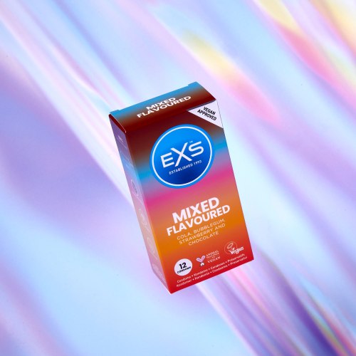 Mix ochucených kondomů EXS Mixed Flavoured, 12 ks