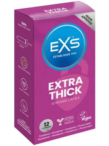 Zesílené kondomy EXS Extra Thick, 12 ks