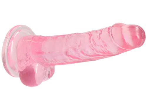 Realistické dildo s varlaty a přísavkou RealRock 7", růžové